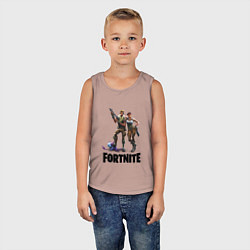 Майка детская хлопок Fortnite PVE, цвет: пыльно-розовый — фото 2