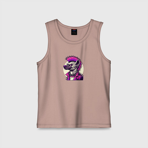 Детская майка Гиена панк с ирокезом / Пыльно-розовый – фото 1