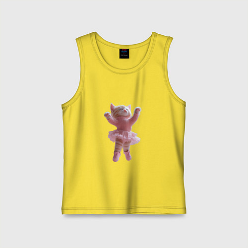 Детская майка Кошечка балерина / Желтый – фото 1