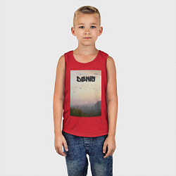 Майка детская хлопок Denis птицы в небе, цвет: красный — фото 2