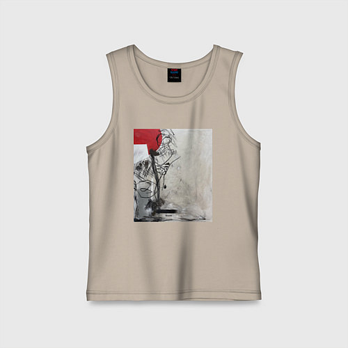 Детская майка Abstract Red / Миндальный – фото 1