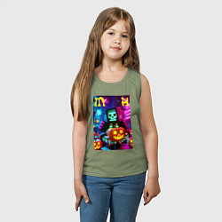 Майка детская хлопок Minecraft and halloween collaboration - ai art, цвет: авокадо — фото 2
