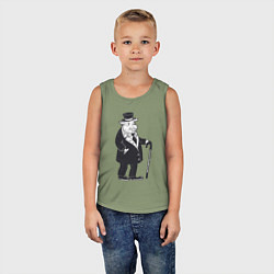 Майка детская хлопок Модный кабанчик, цвет: авокадо — фото 2