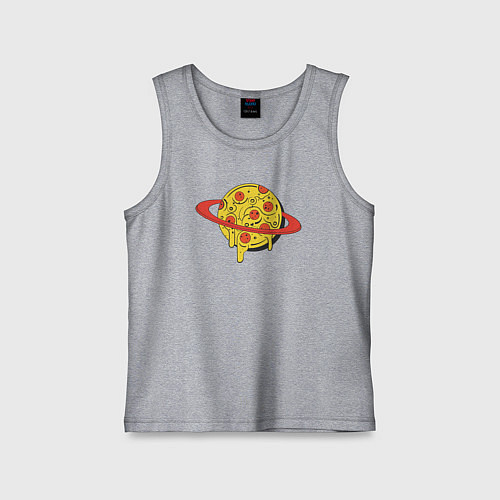 Детская майка Пицца Сатурн / Меланж – фото 1