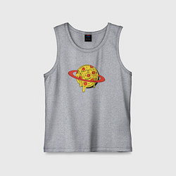 Майка детская хлопок Пицца Сатурн, цвет: меланж