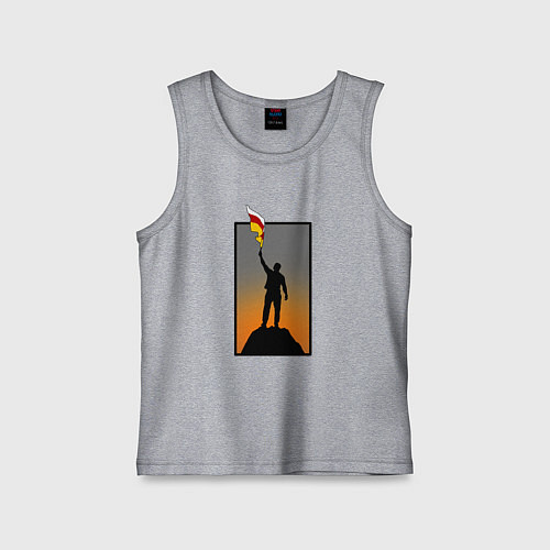 Детская майка Человек с осетинским флагом / Меланж – фото 1