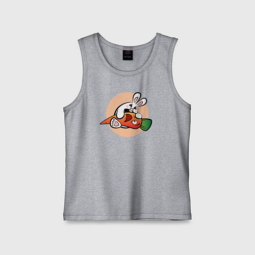 Детская майка Голодный кролик / Меланж – фото 1