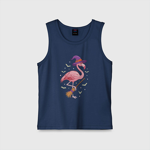 Детская майка Фламинго хэллоуин / Тёмно-синий – фото 1