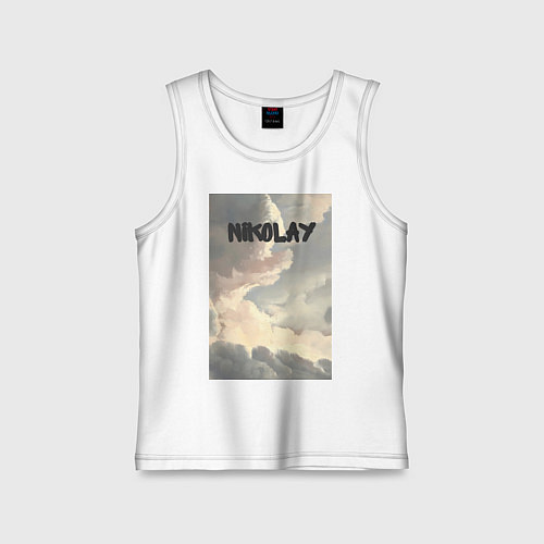 Детская майка Nikolay облака / Белый – фото 1