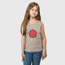 Майка детская хлопок Red star symbol, цвет: миндальный — фото 2