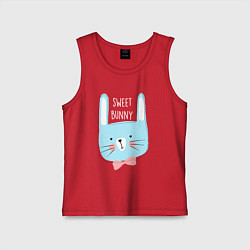 Майка детская хлопок Sweet bunny, цвет: красный