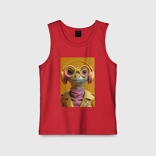 Детская майка Змея-меломан / Красный – фото 1