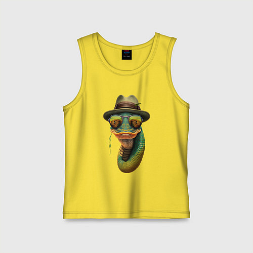 Детская майка Змея в шляпе / Желтый – фото 1