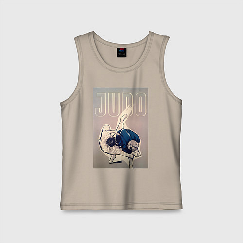 Детская майка Дзюдо бросок через бедро / Миндальный – фото 1