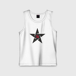 Майка детская хлопок Black star USSR, цвет: белый