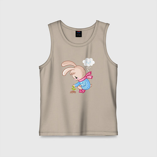 Детская майка Зайка посадил цветок / Миндальный – фото 1