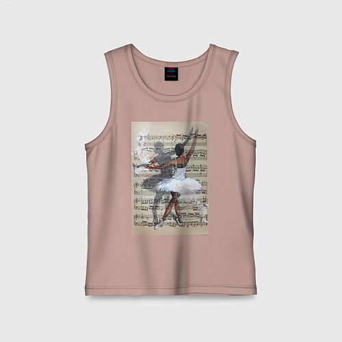 Детская майка Балет ноты / Пыльно-розовый – фото 1