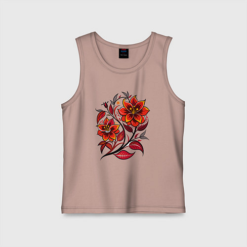 Детская майка Алый цветок / Пыльно-розовый – фото 1