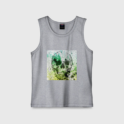 Детская майка Череп черный краски / Меланж – фото 1