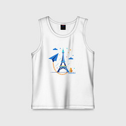 Майка детская хлопок Значок telegram и цепь, цвет: белый