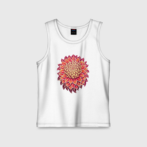 Детская майка Узор - красный цветок / Белый – фото 1