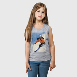 Майка детская хлопок Горнолыжный спорт спуск - живопись маслом, цвет: меланж — фото 2