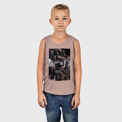 Майка детская хлопок Конный спорт коллаж, цвет: пыльно-розовый — фото 2