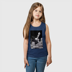 Майка детская хлопок Шахматы эстетика, цвет: тёмно-синий — фото 2