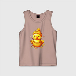 Майка детская хлопок Нейросеть - вязаный утёнок, цвет: пыльно-розовый