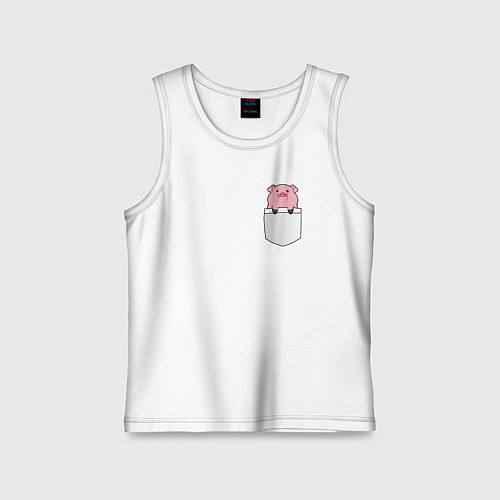 Детская майка Розовый поросенок в кармане / Белый – фото 1