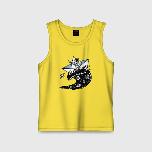 Детская майка Кораблик на космической волне / Желтый – фото 1