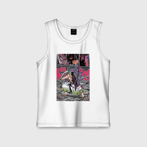 Детская майка Ван-Пис Зоро Ророноа техника / Белый – фото 1