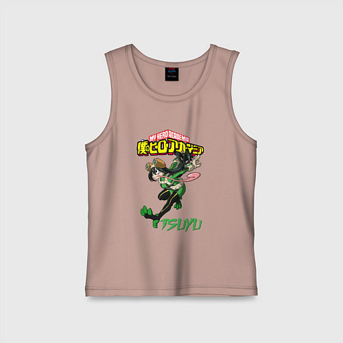 Детская майка Моя геройская академия лягушка Цую Асуи / Пыльно-розовый – фото 1