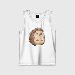 Майка детская хлопок Ёжик арт, цвет: белый