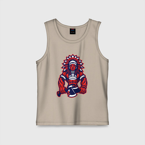 Детская майка Индеец с топором / Миндальный – фото 1