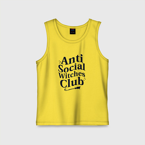 Детская майка Anti social witches club / Желтый – фото 1
