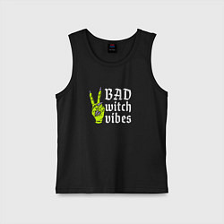 Майка детская хлопок Bad witch vibes, цвет: черный