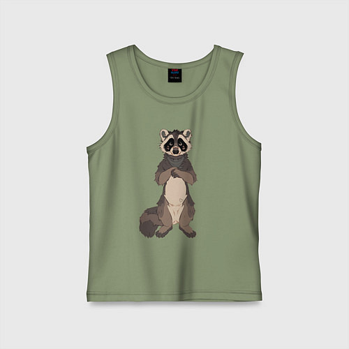 Детская майка Енот арт / Авокадо – фото 1