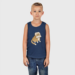 Майка детская хлопок Милый толстый котик-хлебушек, цвет: тёмно-синий — фото 2