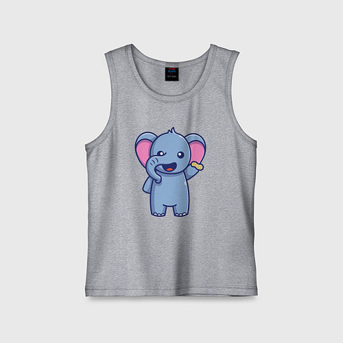 Детская майка Слоник с фисташкой / Меланж – фото 1