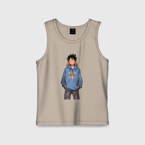 Детская майка Ван-Пис Луффи Монки / Миндальный – фото 1