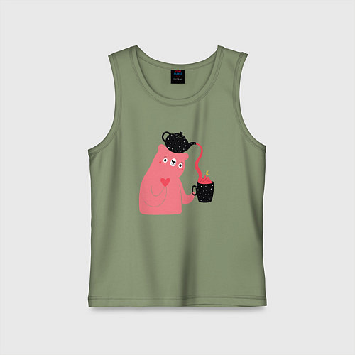 Детская майка Мишкин чай / Авокадо – фото 1