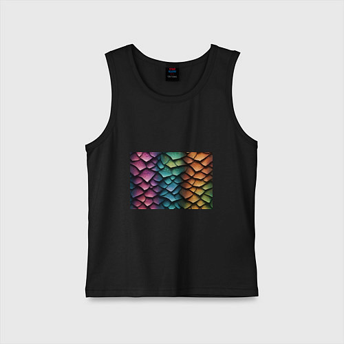 Детская майка Цветная чешуя дракона / Черный – фото 1