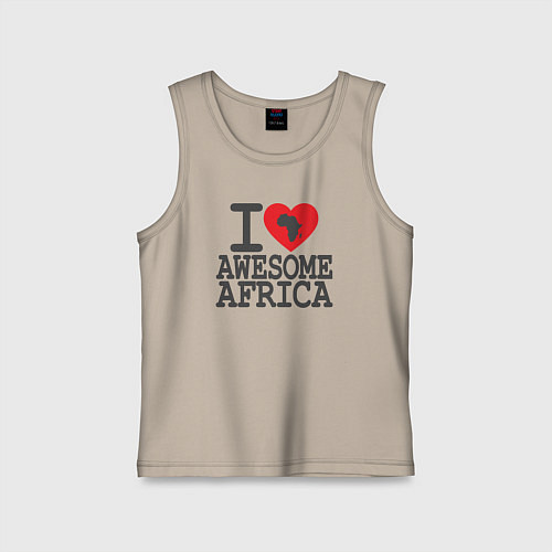 Детская майка Я люблю потрясающую Африку / Миндальный – фото 1