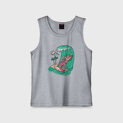 Детская майка Серфер и русалка / Меланж – фото 1