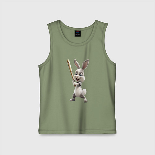 Детская майка Заяц спортивный / Авокадо – фото 1