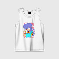 Майка детская хлопок Ранма - shampoo anime girl, цвет: белый