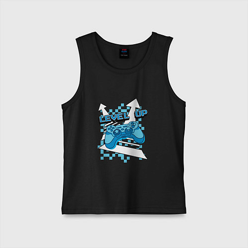 Детская майка Повышая уровень / Черный – фото 1