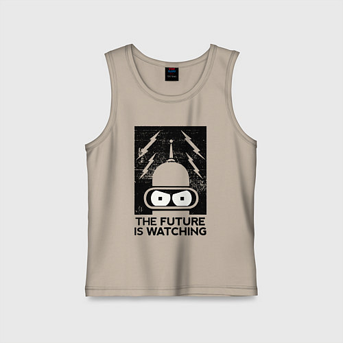 Детская майка Бендер - будущее наблюдает / Миндальный – фото 1