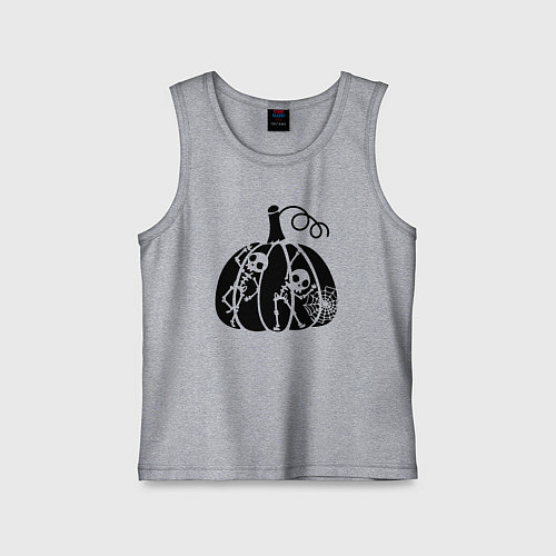 Детская майка Скелеты в тыкве / Меланж – фото 1